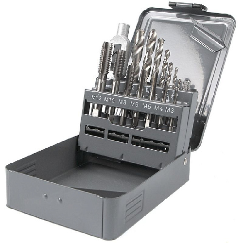 Набор метчиков М3-М12 (15 предм.) HSS, DIN352 GARWIN Набор метчиков М3-М12 (15 предм.) HSS, DIN352 GARWIN