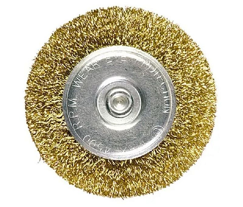 Щетка дисковая 75 мм для дрели, витая стальная латунированная проволока MATRIX Щетка дисковая 75 мм для дрели, витая стальная латунированная проволока MATRIX