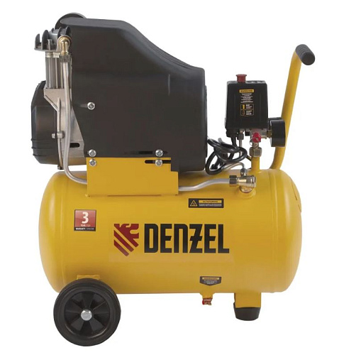 Компрессор безмасляный 24 л, 1,3 кВт, 206 л/мин, 8 бар, 230 В DENZEL DLC1300/24 Компрессор безмасляный 24 л, 1,3 кВт, 206 л/мин, 8 бар, 230 В DENZEL DLC1300/24
