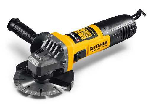 Шлифмашина угловая 125 мм, 1100 Вт регулировка оборотов STEHER Шлифмашина угловая 125 мм, 1100 Вт регулировка оборотов STEHER