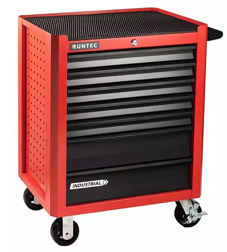 Тележка инструментальная 7 полочная Industrial красная RUNTEC Тележка инструментальная 7 полочная Industrial красная RUNTEC