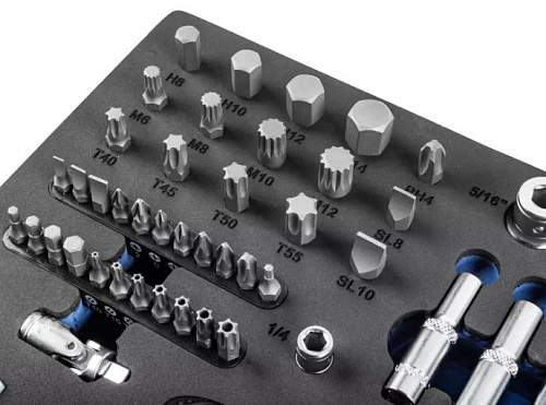 Набор инструмента 144 предм (1/4", 1/2") 6-гран. в ложементе EVA Licota Набор инструмента 144 предм (1/4", 1/2") 6-гран. в ложементе EVA Licota