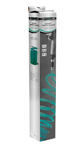 Шланг спиральный воздушный 15 м (8*12 мм) с быстросъемными соединениями 1/4", 18 бар STELS Шланг спиральный воздушный 15 м (8*12 мм) с быстросъемными соединениями 1/4", 18 бар STELS