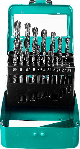 Набор сверл по металлу 1-10 мм (19 шт.) HSS, класс В СИБИН Набор сверл по металлу 1-10 мм (19 шт.) HSS, класс В СИБИН