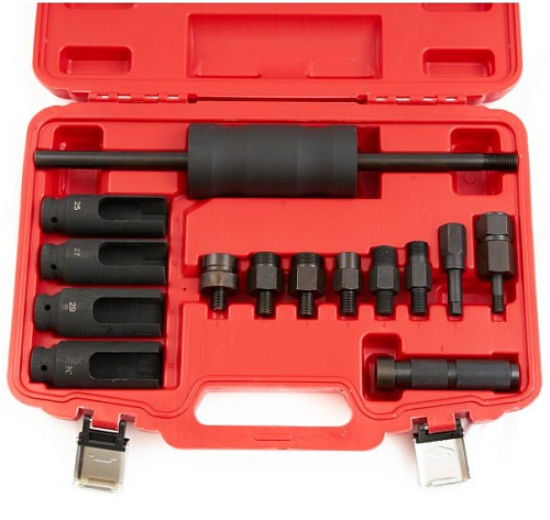 Съемник дизельных форсунок с обратным молотком 14 предм. ROSSVIK Съемник дизельных форсунок с обратным молотком 14 предм. ROSSVIK