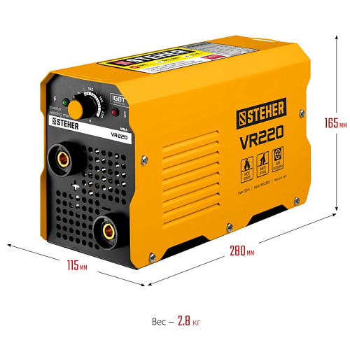 Инвертор сварочный 220 А, ММА, IGBT, горячий старт STEHER Инвертор сварочный 220 А, ММА, IGBT, горячий старт STEHER
