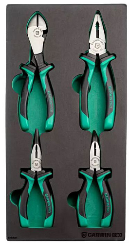 Набор шарнирно-губцевого инструмента 4 предм. 160 и 180 мм в ложементе EVA GARWIN PRO 646305 Набор шарнирно-губцевого инструмента 4 предм. 160 и 180 мм в ложементе EVA GARWIN PRO 646305