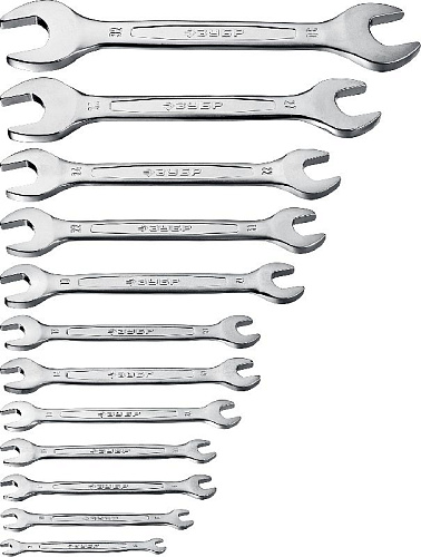 Набор ключей рожковых 6-32 мм (12 шт) на прастиковом держателе ЗУБР Набор ключей рожковых 6-32 мм (12 шт) на прастиковом держателе ЗУБР