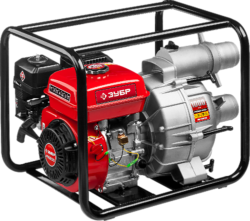 Мотопомпа бензиновая 1800 л/мин, патрубки 80 мм, высота подачи 26 м ЗУБР Мотопомпа бензиновая 1800 л/мин, патрубки 80 мм, высота подачи 26 м ЗУБР