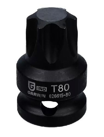 Головка торцевая ударная Torx 1/2" T80, L=38 мм Garwin Головка торцевая ударная Torx 1/2" T80, L=38 мм Garwin
