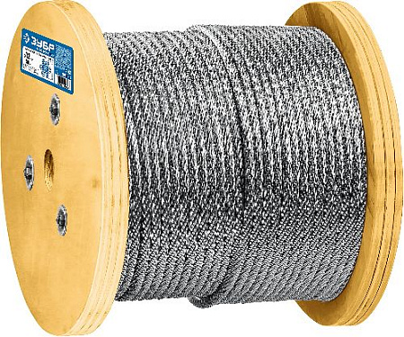 Трос стальной 12 мм (50 м) грузоподъемный, оцинкованный DIN 3060 ЗУБР МЕТРАЖОМ Трос стальной 12 мм (50 м) грузоподъемный, оцинкованный DIN 3060 ЗУБР МЕТРАЖОМ