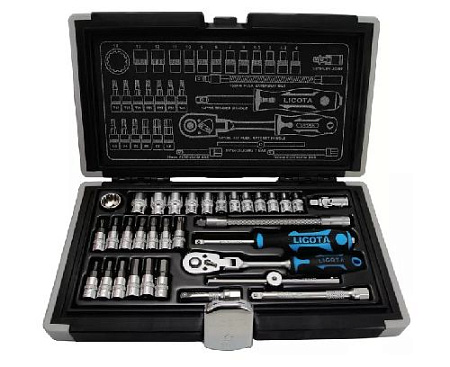 Набор головок торцевых 4-14 мм (1/4") Spline, 32 предм. Licota Набор головок торцевых 4-14 мм (1/4") Spline, 32 предм. Licota
