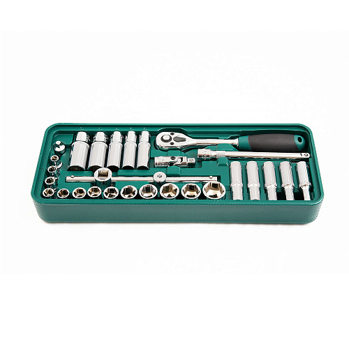 Набор головок торцевых 7-22 мм (3/8") 6 гр, 31 предм, ложемент-кейс ROSSVIK Набор головок торцевых 7-22 мм (3/8") 6 гр, 31 предм, ложемент-кейс ROSSVIK