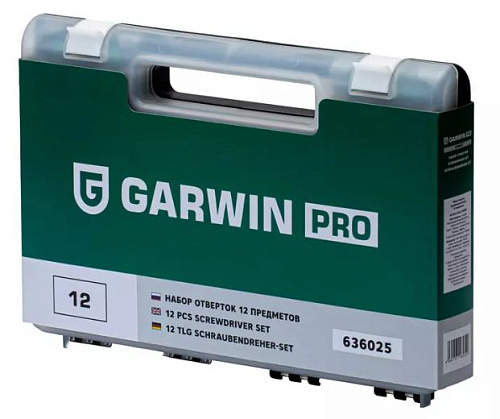 Набор отверток 12 шт в пластиковом кейсе GARWIN PRO Набор отверток 12 шт в пластиковом кейсе GARWIN PRO