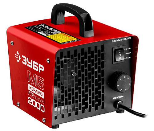 Пушка тепловая электрическая 2 кВт, 220 В, керамический нагревательный элемент ЗУБР Пушка тепловая электрическая 2 кВт, 220 В, керамический нагревательный элемент ЗУБР