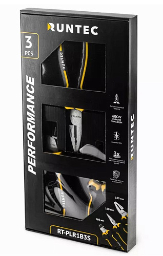 Набор шарнирно-губцевого инструмента 3 предм. RUNTEC Набор шарнирно-губцевого инструмента 3 предм. RUNTEC