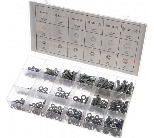 Набор винтов, гаек, шайб, 420 предм Сибртех Набор винтов, гаек, шайб, 420 предм Сибртех