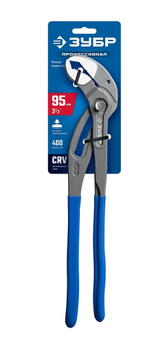 Клещи переставные 400 мм кнопочный фиксатор, быстрое перемещение, захват 95 мм ЗУБР Профи Клещи переставные 400 мм кнопочный фиксатор, быстрое перемещение, захват 95 мм ЗУБР Профи