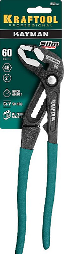 Клещи переставные 250 мм, с кнопочным фиксатором KRAFTOOL KAYMAN Клещи переставные 250 мм, с кнопочным фиксатором KRAFTOOL KAYMAN