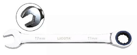 Ключ комбинированный трещоточный 10 мм 100 зубьев CrV Licota Ключ комбинированный трещоточный 10 мм 100 зубьев CrV Licota