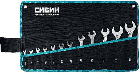 Набор ключей рожковых 6-32 мм (12 шт) в сумке-скрутке СИБИН Набор ключей рожковых 6-32 мм (12 шт) в сумке-скрутке СИБИН