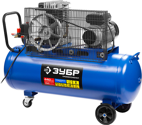 Компрессор масляный ременной 100 л, 2,2 кВт, 440 л/мин, 10 бар, 220 В ЗУБР Профессионал Компрессор масляный ременной 100 л, 2,2 кВт, 440 л/мин, 10 бар, 220 В ЗУБР Профессионал