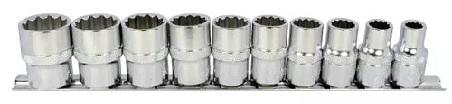 Набор головок торцевых 5-14 мм (1/4") 12 гр., 10 предм. на линейке Licota Набор головок торцевых 5-14 мм (1/4") 12 гр., 10 предм. на линейке Licota