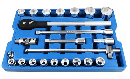 Набор головок торцевых 19-50 мм (3/4") 6 гр., 23 предм. в ложемент-кейсе Licota Набор головок торцевых 19-50 мм (3/4") 6 гр., 23 предм. в ложемент-кейсе Licota