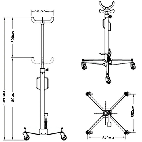 Стойка трансмиссионная 0,5 т МОБИЛСЕРВИС Стойка трансмиссионная 0,5 т МОБИЛСЕРВИС