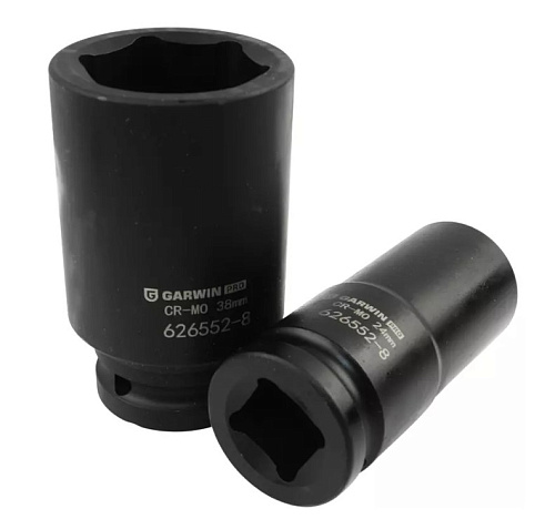 Набор головок торцевых ударных глубоких 17-38 мм (3/4") 6 гр, 8 предм GARWIN Набор головок торцевых ударных глубоких 17-38 мм (3/4") 6 гр, 8 предм GARWIN