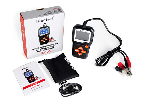 Тестер АКБ автомобилей и мототехники 6/12 В iCarTool IC-105 Тестер АКБ автомобилей и мототехники 6/12 В iCarTool IC-105