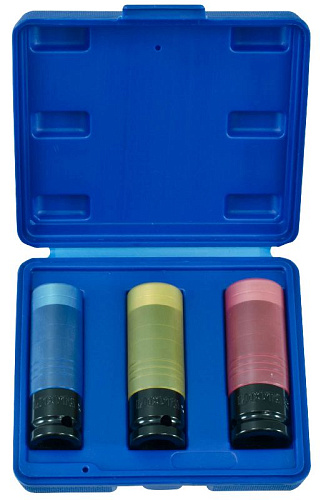 Набор головок торцевых ударных тонкостенных особо прочных 17, 19, 21 мм (1/2") в кейсе Licota Набор головок торцевых ударных тонкостенных особо прочных 17, 19, 21 мм (1/2") в кейсе Licota