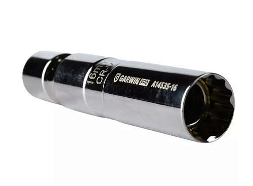 Головка свечная 3/8" 16 мм 12 гр. магнитная, глубокая, шарнирная GARWIN PRO Головка свечная 3/8" 16 мм 12 гр. магнитная, глубокая, шарнирная GARWIN PRO