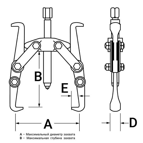 Съемник подшипников трехлапый шарнирный 100 мм (4") ТЕХРИМ Съемник подшипников трехлапый шарнирный 100 мм (4") ТЕХРИМ
