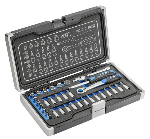 Набор головок торцевых 4-13 мм (1/4") 6 гр., 34 предм. в кейсе HOEGERT Набор головок торцевых 4-13 мм (1/4") 6 гр., 34 предм. в кейсе HOEGERT