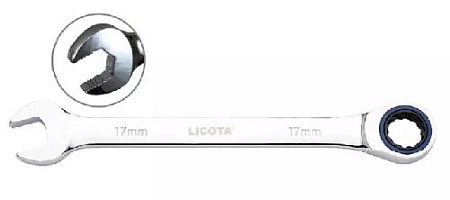 Ключ комбинированный трещоточный 16 мм 100 зубьев CrV Licota Ключ комбинированный трещоточный 16 мм 100 зубьев CrV Licota
