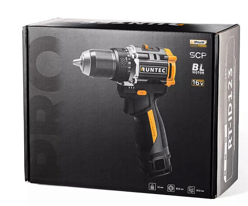 Дрель-шуруповерт аккумуляторная 16 В, 50 Нм, 2*2 Ач, патрон 13 мм, бесщеточный RUNTEC PRO Дрель-шуруповерт аккумуляторная 16 В, 50 Нм, 2*2 Ач, патрон 13 мм, бесщеточный RUNTEC PRO