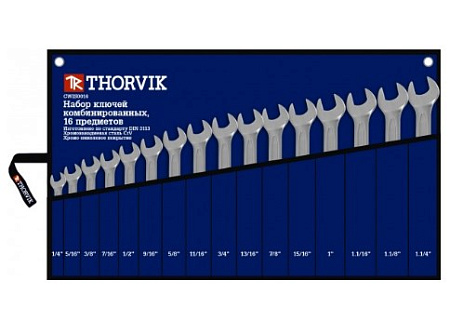 Набор ключей комбинированных 1/4"-1 1/4" (16 шт.) в сумке Thorvik CWIS0016 Набор ключей комбинированных 1/4"-1 1/4" (16 шт.) в сумке Thorvik CWIS0016