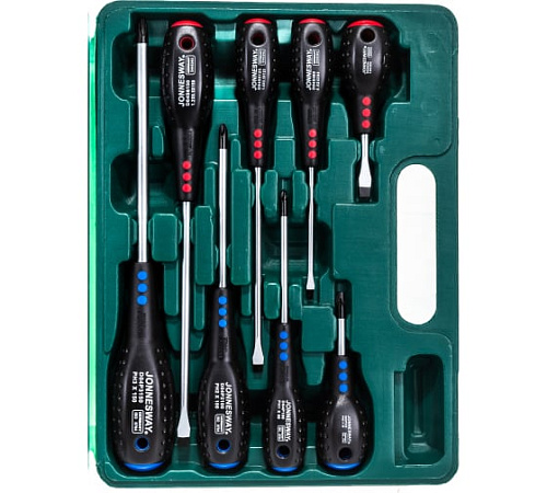 Набор отверток 8 шт в кейсе Jonnesway D04PP08S Набор отверток 8 шт в кейсе Jonnesway D04PP08S