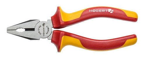 Плоскогубцы комбинированные диэлектрические 160 мм (до 1000 В) HOEGERT Плоскогубцы комбинированные диэлектрические 160 мм (до 1000 В) HOEGERT
