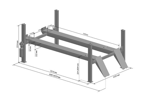 Подъемник 4-стоечный 6,5 т SIVIK ПГА-6500/4 слесарный Подъемник 4-стоечный 6,5 т SIVIK ПГА-6500/4 слесарный