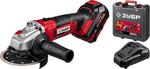 Шлифмашина угловая аккумуляторная 125 мм, 18 В, тип С1-18, в кейсе ЗУБР Шлифмашина угловая аккумуляторная 125 мм, 18 В, тип С1-18, в кейсе ЗУБР