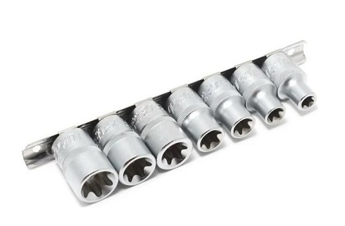 Набор головок торцевых E10-E22 (1/2") 7 шт на планке Forsage F-4073 Набор головок торцевых E10-E22 (1/2") 7 шт на планке Forsage F-4073