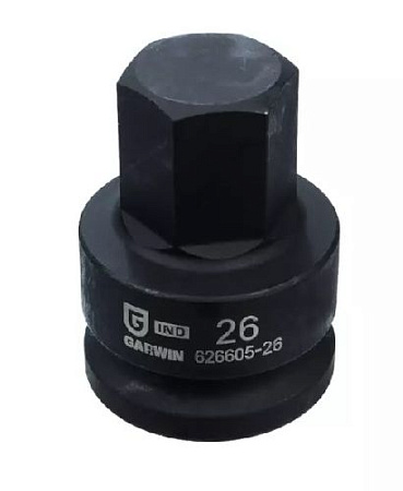 Головка торцевая ударная HEX 3/4", 26 мм, L=60 мм Garwin Головка торцевая ударная HEX 3/4", 26 мм, L=60 мм Garwin