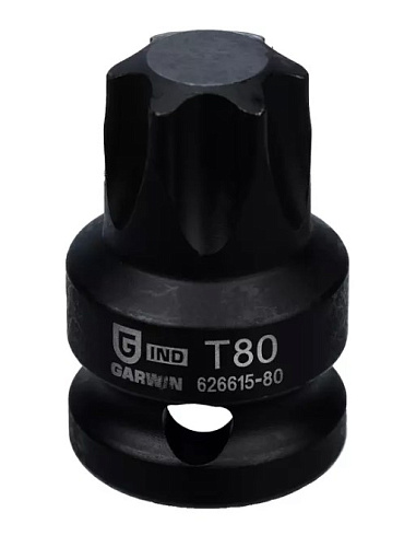 Головка торцевая ударная Torx 1/2" T80, L=38 мм Garwin Головка торцевая ударная Torx 1/2" T80, L=38 мм Garwin