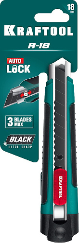 Нож технический 18 мм выдвижное лезвие, автофиксатор KRAFTOOL Нож технический 18 мм выдвижное лезвие, автофиксатор KRAFTOOL