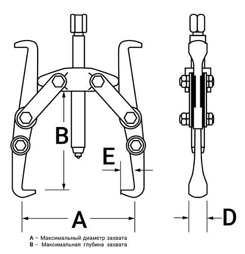 Съемник подшипников двухлапый мини 65 мм GARWIN Съемник подшипников двухлапый мини 65 мм GARWIN