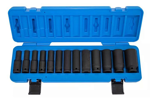 Набор головок торцевых ударных глубоких 10-30 мм (1/2") 6 гр, 13 предм, пласт.кейс Licota Набор головок торцевых ударных глубоких 10-30 мм (1/2") 6 гр, 13 предм, пласт.кейс Licota