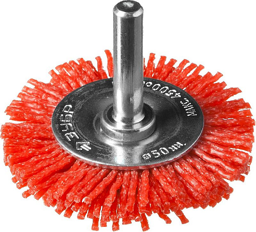 Щетка дисковая 50 мм для дрели, нейлоновая проволока с абразивным покрытием ЗУБР Щетка дисковая 50 мм для дрели, нейлоновая проволока с абразивным покрытием ЗУБР