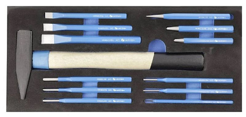 Набор ударно-режущего инструмента 10 предм. с молотком в ложементе EVA HOEGERT Набор ударно-режущего инструмента 10 предм. с молотком в ложементе EVA HOEGERT